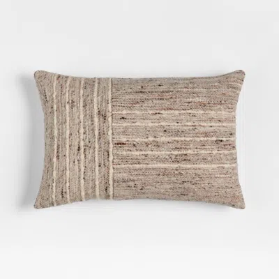 Crate & Barrel Bozeman Wool Blend 24"x16" Beige Throw Pillow Cover In Neutral