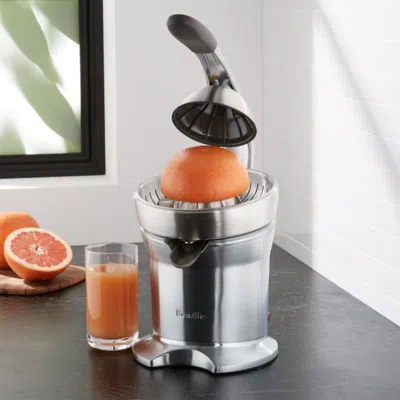 Crate & Barrel Breville ® Citrus Press ™ Pro Stainless Steel Electric Juicer In Silver