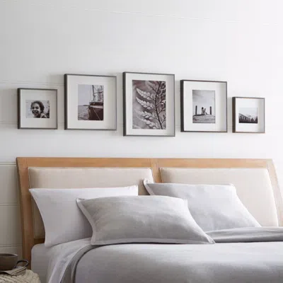 Crate & Barrel Brushed Antique Bronze Picture Frame Gallery, Set Of 5 In Brown