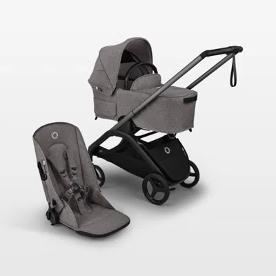 Crate & Barrel Bugaboo Dragonfly Plus Seat Complete Grey Melange With Graphite Grey Frame Baby Stroller And Bassine In Gray