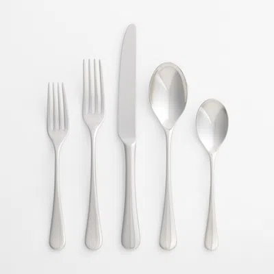 Crate & Barrel Caesna Mirror 5-piece Flatware Place Setting In Silver