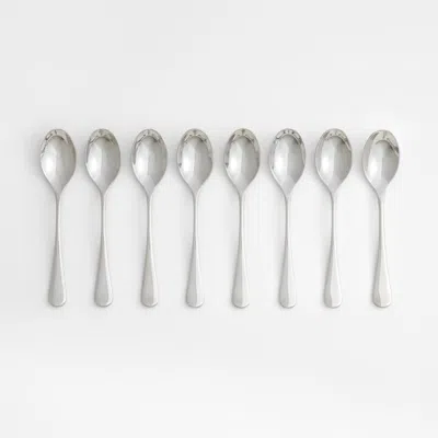 Crate & Barrel Caesna Mirror Dinner Spoon, Set Of 8 In Silver
