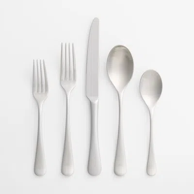 Crate & Barrel Caesna Satin 20-piece Flatware Set In Silver