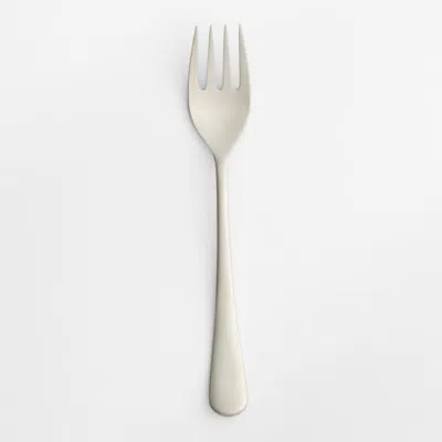Crate & Barrel Caesna Satin Serving Fork In Silver