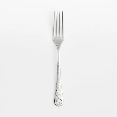 Crate & Barrel Caesna Texture Dinner Fork In Silver