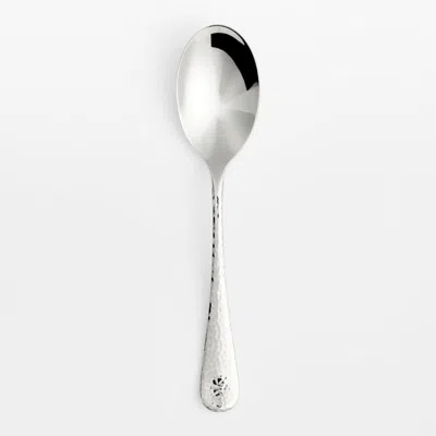 Crate & Barrel Caesna Texture Serve Spoon In Silver