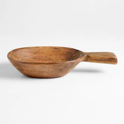 Crate & Barrel Calistoga Wooden Bowl With Handle By Gaby Dalkin In Brown