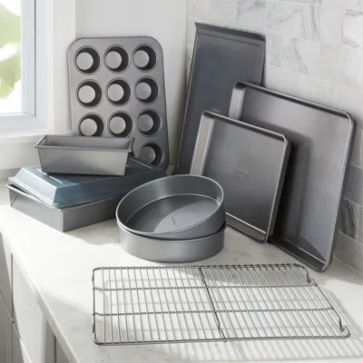 Crate & Barrel Calphalon ® 10-piece Nonstick Bakeware Set In Grey