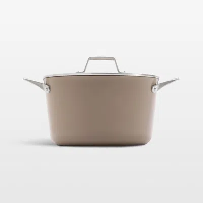Crate & Barrel Calphalon ® Ceramic Nonstick Taupe 7-qt. Dutch Oven In Neutral