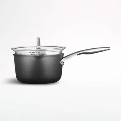 Crate & Barrel Calphalon ® Premier 3.5-qt. Mineralshield™ Nonstick Saucepan With Lid In Black