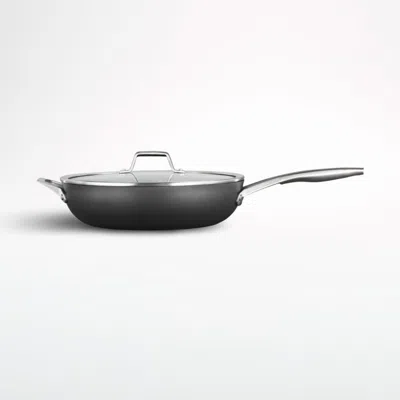 Crate & Barrel Calphalon ® Premier Nonstick Mineral Shield 13" Deep Skillet With Lid In Grey