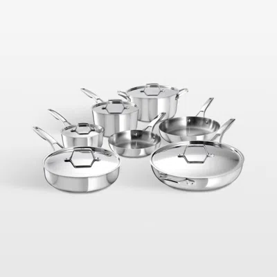 Crate & Barrel Calphalon ® Premier Stainless Steel 12-piece Cookware Set In Silver Metallic