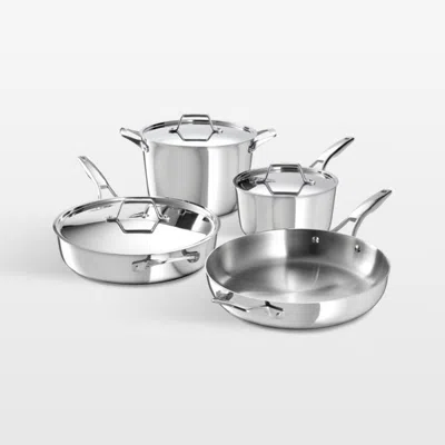 Crate & Barrel Calphalon ® Premier Stainless Steel 7-piece Cookware Set In Silver