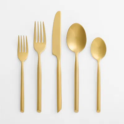 Crate & Barrel Capri Gold 5-piece Flatware Place Setting
