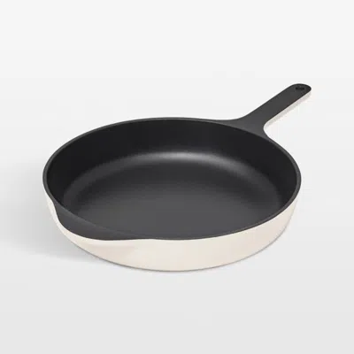 Crate & Barrel Caraway ® 10.5" Cream Enameled Cast Iron Skillet In White