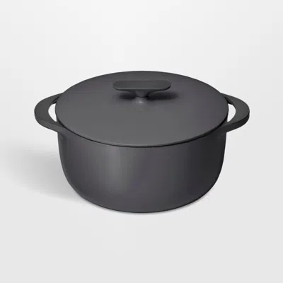Crate & Barrel Caraway ® 6.5-qt. Charcoal Enameled Cast Iron Dutch Oven With Lid In Black
