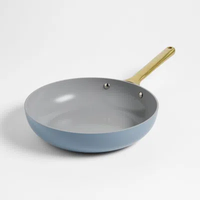 Crate & Barrel Caraway ® Blue Lagoon Ceramic Nonstick 10.5" Fry Pan With Gold Hardware