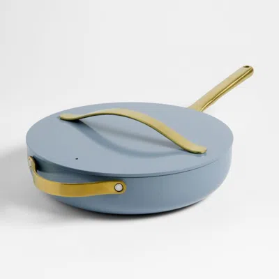 Crate & Barrel Caraway ® Blue Lagoon Ceramic Nonstick 4.5-qt. Sauté Pan With Gold Hardware