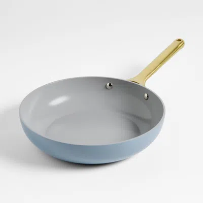 Crate & Barrel Caraway ® Blue Lagoon Ceramic Nonstick 8" Mini Fry Pan With Gold Hardware