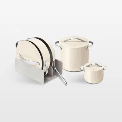 Crate & Barrel Caraway ® Cookware+ Cream Ceramic Nonstick 8-piece Cookware Set In Neutral