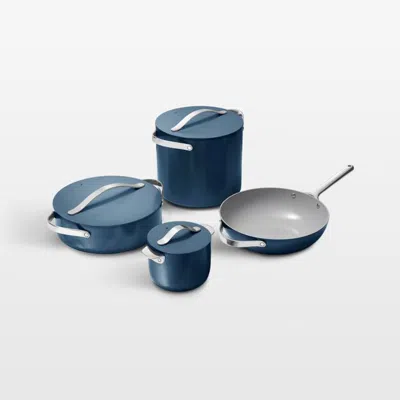 Crate & Barrel Caraway ® Cookware+ Navy Ceramic Nonstick 8-piece Cookware Set In Blue