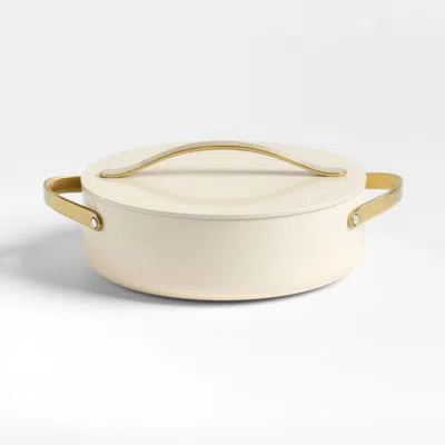Crate & Barrel Caraway ® Cookware Plus 6-qt. Cream Ceramic Nonstick Rondeau Pan With Gold Hardware In Neutral