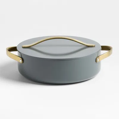Crate & Barrel Caraway ® Cookware Plus 6-qt. Graphite Ceramic Nonstick Rondeau Pan With Gold Hardware In Gray
