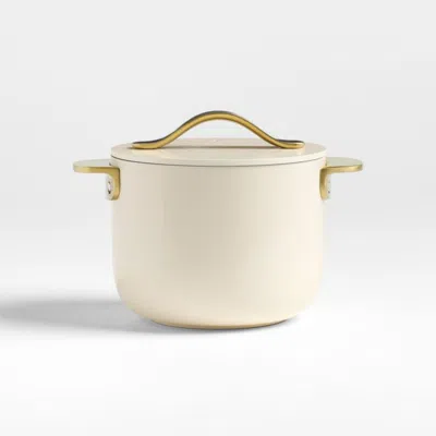 Crate & Barrel Caraway ® Cookware Plus Cream And Gold 2-qt. Petite Ceramic Cooker With Lid In White
