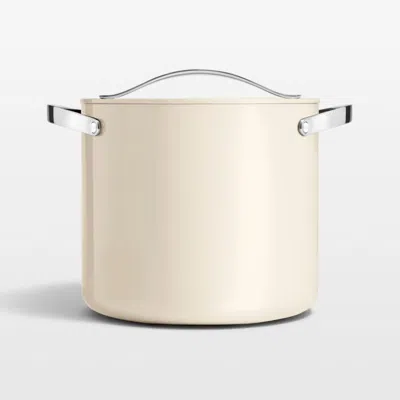 Crate & Barrel Caraway ® Cookware Plus Cream Ceramic 12-qt. Stock Pot With Lid In Neutral