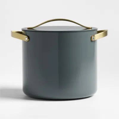 Crate & Barrel Caraway ® Cookware Plus Graphite And Gold Cookware 12-qt. Stockpot With Lid In Blue