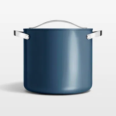 Crate & Barrel Caraway ® Cookware Plus Navy Ceramic 12-qt. Stock Pot With Lid In Blue