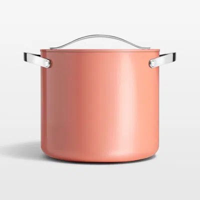 Crate & Barrel Caraway ® Cookware Plus Perracotta Ceramic 12-qt. Stock Pot With Lid In Pink