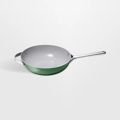 Crate & Barrel Caraway ® Cookware Plus Sage Ceramic Nonstick 12" Stir Fry Pan In Green