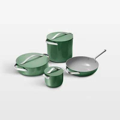 Crate & Barrel Caraway ® Cookware+ Sage Ceramic Nonstick 8-piece Cookware Set In Green