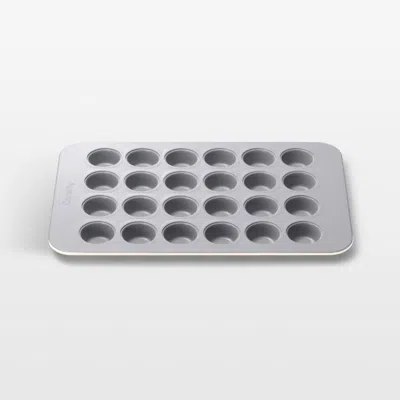 Crate & Barrel Caraway ® Cream 24-cup Ceramic Nonstick Mini Muffin Pan In Off White