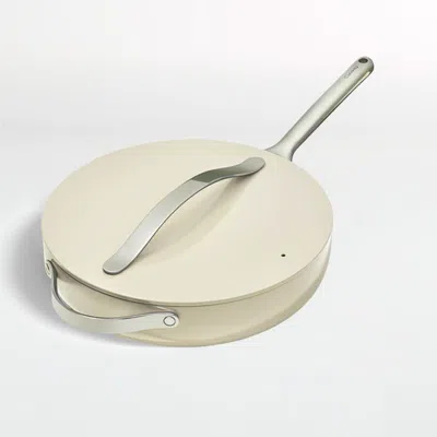 Crate & Barrel Caraway ® Cream Ceramic Nonstick 4.5-qt. Sauté Pan In Neutral