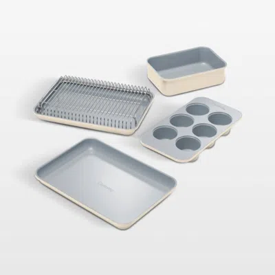Crate & Barrel Caraway ® Cream Ceramic Nonstick 5-piece Mini Bakeware Set With Storage Tray In White