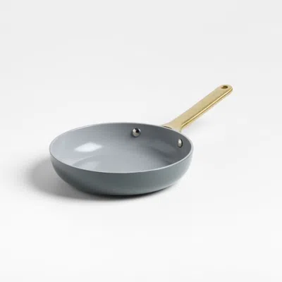Crate & Barrel Caraway ® Graphite Ceramic Nonstick 8" Mini Fry Pan With Gold Hardware In Gray