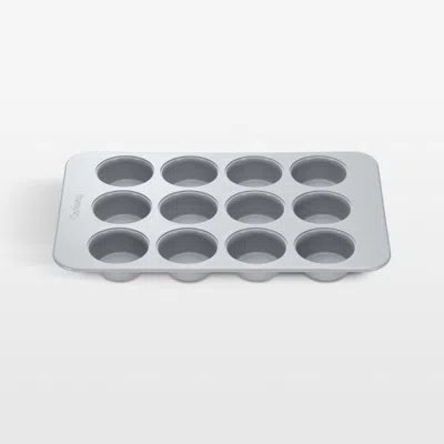 Crate & Barrel Caraway ® Grey Ceramic Nonstick 12-cup Muffin Pan In Silver