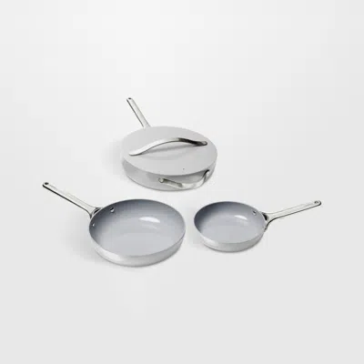 Crate & Barrel Caraway ® Grey Ceramic Nonstick 4-piece Fry Pan Cookware Set