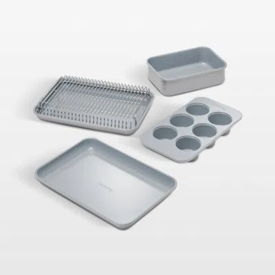 Crate & Barrel Caraway ® Grey Ceramic Nonstick 5-piece Mini Bakeware Set With Storage Tray In Gray