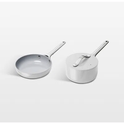 Crate & Barrel Caraway ® Grey Ceramic Nonstick Mini Fry Pan & Sauce Pan Cookware Duo In Gray