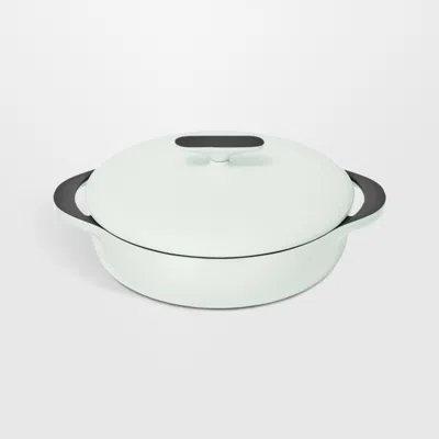 Crate & Barrel Caraway ® Light Mist 3.5-qt. Enameled Cast Iron Braiser With Domed Lid In White