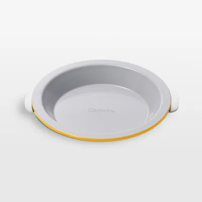 Crate & Barrel Caraway ® Marigold 9" Ceramic Nonstick Pie Dish In Yellow