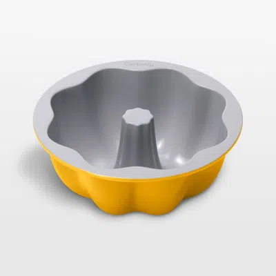 Crate & Barrel Caraway ® Marigold 9.5" Ceramic Nonstick Fluted Cake Pan In Yellow