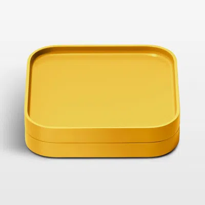 Crate & Barrel Caraway ® Marigold Ceramic-coated Spoon Rest, Set Of 2 In Gold