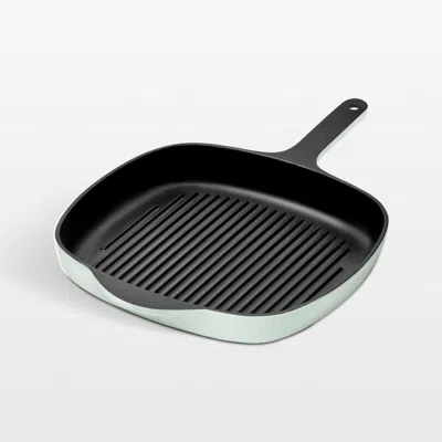 Crate & Barrel Caraway ® Mist Enameled Cast Iron 10.5" Grill Pan In Green