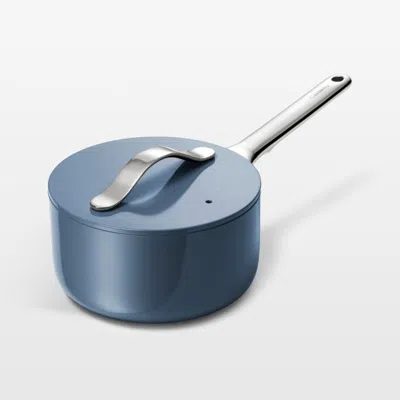 Crate & Barrel Caraway ® Navy 1.75-qt. Ceramic Nonstick Mini Saucepan In Blue
