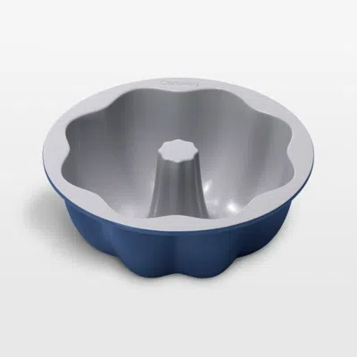 Crate & Barrel Caraway ® Navy 9.5" Ceramic Nonstick Fluted Cake Pan In Blue