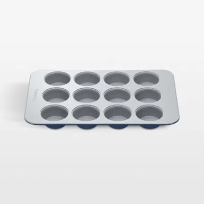 Crate & Barrel Caraway ® Navy Ceramic Nonstick 12-cup Muffin Pan In Blue